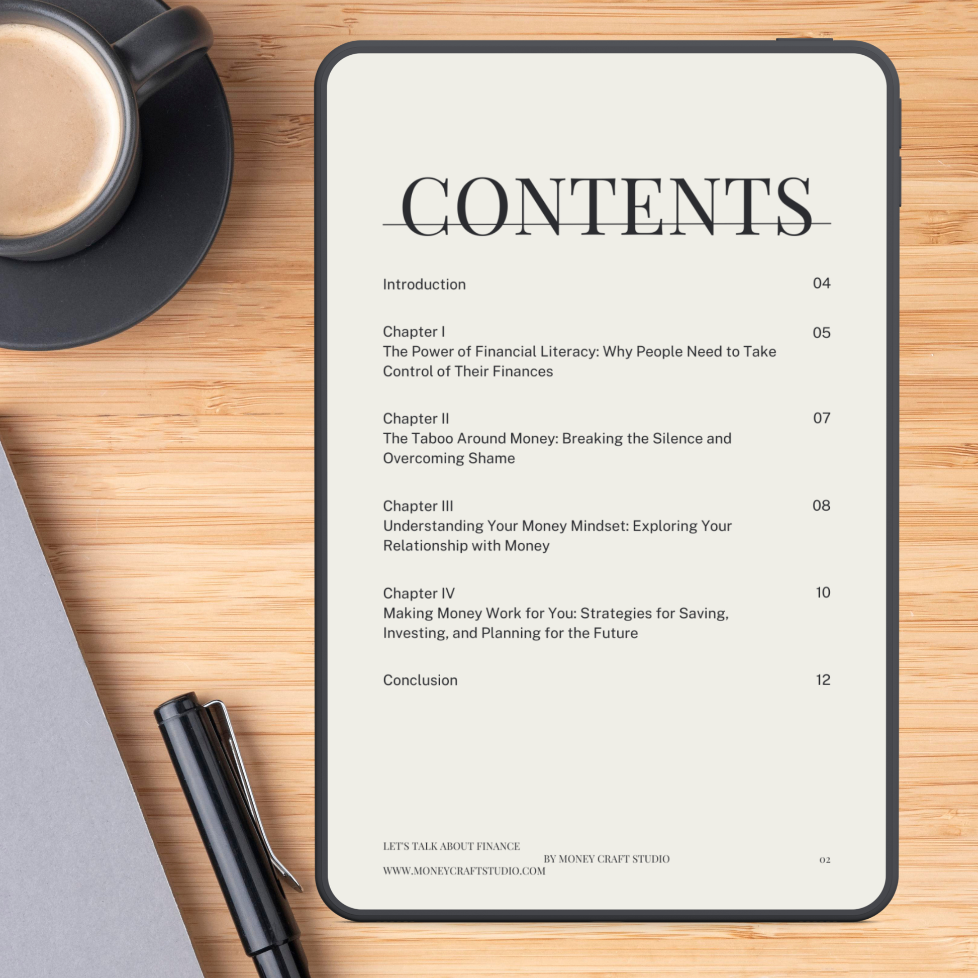 Mockup Image Let's Talk About Finance Contents