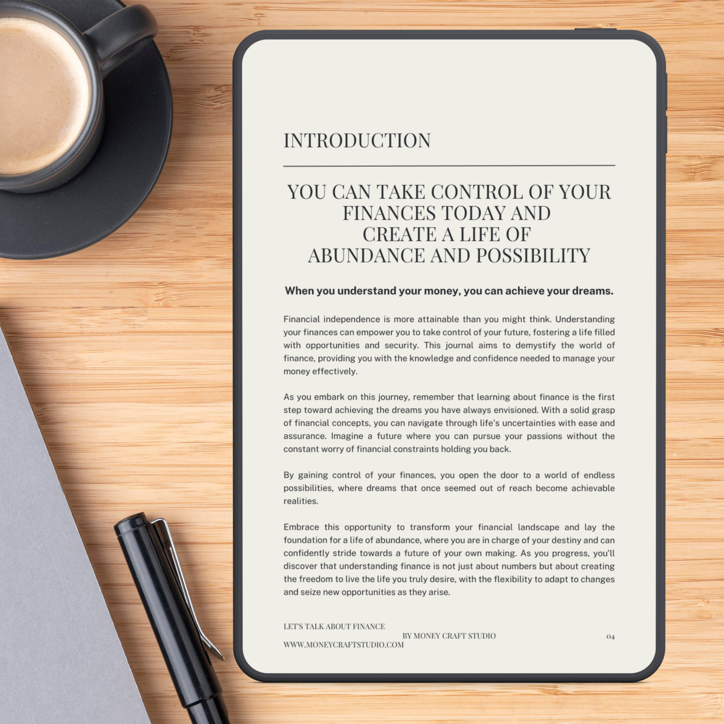 Mockup Image Let's Talk About Finance Introduction