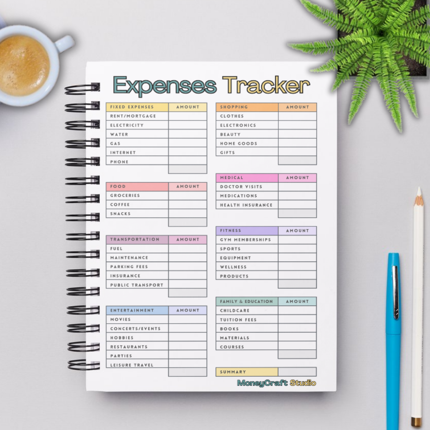 Mockup Image Financial Goal & Planner Tracker Expenses Tracker