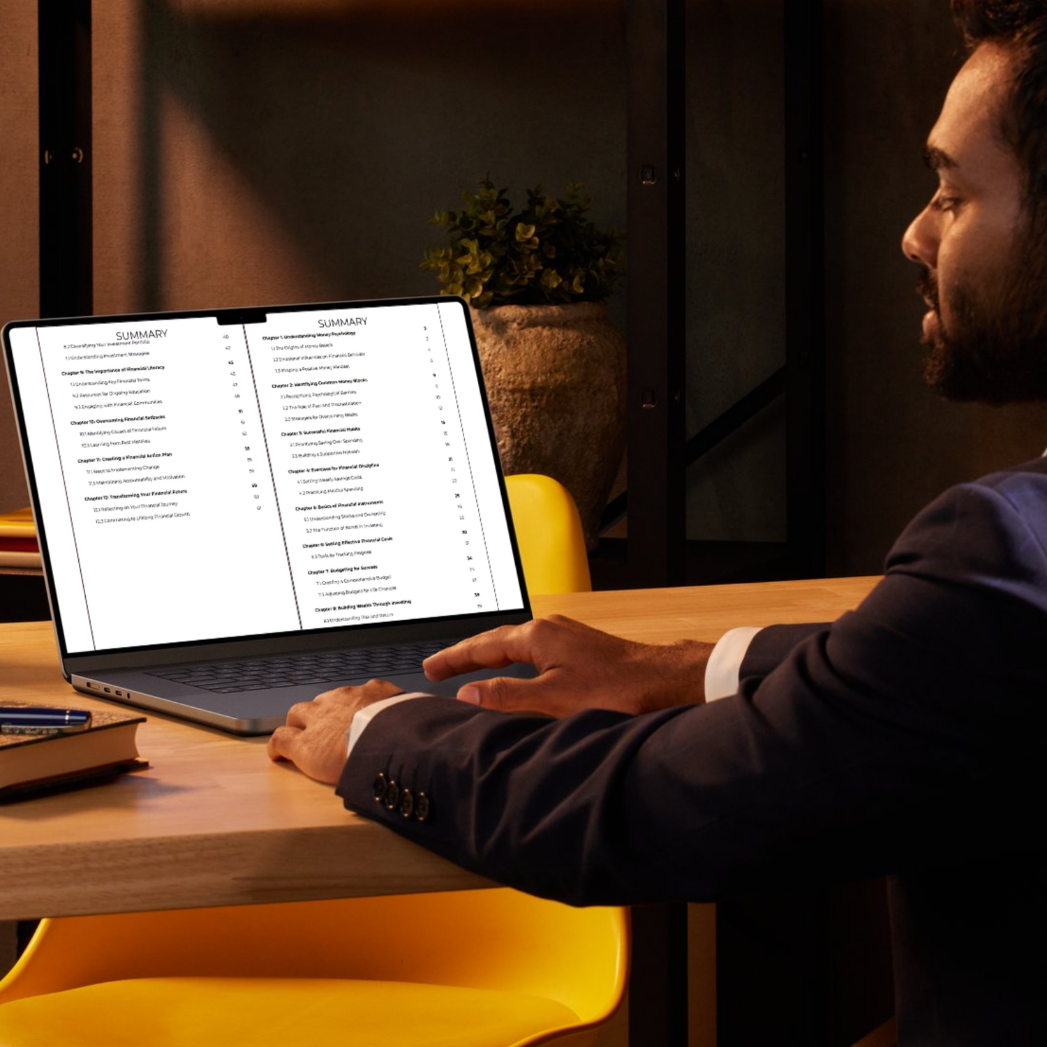 Person Reading Ebook On Tablet in a Calm and Warm Office